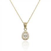 9ct Yellow Gold Cubic Zirconia Pear Cluster Pendant image