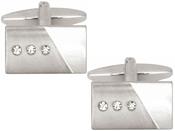 Brushed/Shiney Crystals and Rectangular Cufflinks image