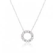 9ct White Gold Open Circel CZ Pendant image