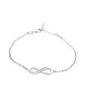 Sterling Silver Infinity Charm CZ Bracelet