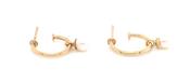9ct Gold Fresh Water Pearl Drop Hoop Earrings image