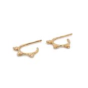 9ct Gold 3 Ball accent Hoop Earring PT46638 image