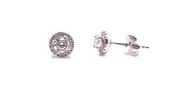 18ct White Gold 0.60ct Earth Grown Diamond Halo Stud Earrings image