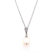 9ct White Gold Fresh Water Pearl Necklace image
