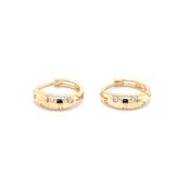 9ct Yellow Gold Star CZ Set Clicker Hoops
