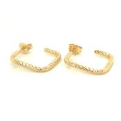 Fraboso Golden Square Diamond Cut Hoop image