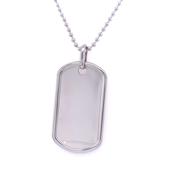 Sterling Silver Dog Tag &amp; Chain