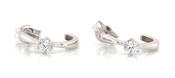 9ct White Gold Cz Hoop Earrings image
