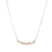 9ct Gold Baguette &amp; Round Cz Scattered Bar