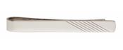 Diagonal Lines on End Rhodium Plated Tie Slide