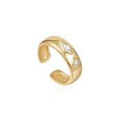 Ania Haie Gold Sparkle Emblem Thick Band Ring image