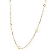 Golden Bezel Set Short Necklet