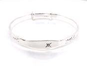 Sterling Silver Cz Baby Bangle