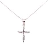 Sterling Silver Cross Cz Pendant