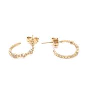 9ct Yellow Gold Dotted Hoop with Scattered Diamonds image