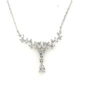 Sterling Silver Shimmering Pendant With Drop Pear Cz image