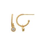 9ct Twisted Hoop with Cz Drop image