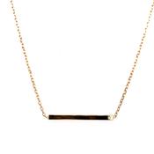 9ct Yellow Gold Solid Petite Horizontal Four Sided Bar Pendant