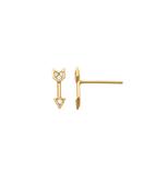 Gold Arrow Earrings with Cz setting image