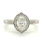 Brielle - Platinum 0.76ct Oval Halo Earth Grown Diamond Engagement Ring image