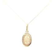 9ct Yellow Gold Small Oval Reversible Miraculous Medal Pendant