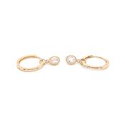 9ct Yellow Gold Oval Drop Clicker Hoops