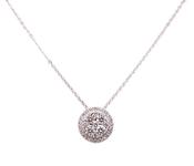 18ct White Gold Earth Grown 0.58ct Diamond Illusion Halo Pendant image