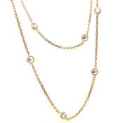 Long Bezel Set Golden Chain image