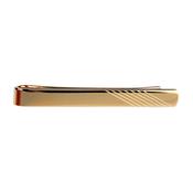 Gold Plated Tie Slide With Diagonal Lines
