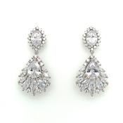 Sterling Silver Cz Drop Earrings image
