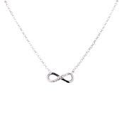 Sterling Silver Infinity Charm CZ Necklace