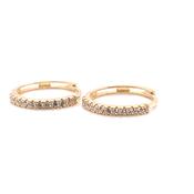 9ct Yellow Gold Castle Set CZ Hoops image