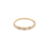 9ct Yellow Gold Dotted &amp; Milgrain Style Diamond Ring image