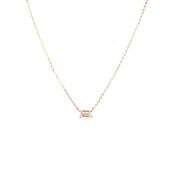 9ct Gold Floating Baguette Cz Pendant