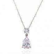 9ct White Gold Cubic Zirconia Pendant Necklace image
