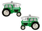 Green Tractor Rhodium Plated Cufflinks 90-1404 image