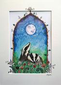 Print: Jenni Kilgallon - Badgers in Twilight