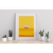 Print: Moomins - Moomintroll and Snorkmaiden on a Boat