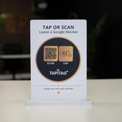 TAPiTAG Google Review Stand | Ready-Made NFC &amp; QR Counter Display