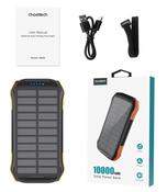 Choetech B659 Solar Power Bank 2X USB 10000mah QI 5W (Black-Orange) image