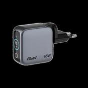 65W 3-Port Mini GAN Charger with TFT Touch Display