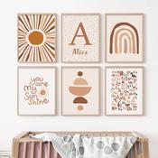 Summer Abstract Custom Baby Name Wall Art image