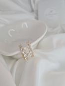 Iris Diamond Zircon Hoop Earrings ( gold or silver) image