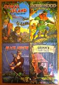 Dean &amp; Son /  Vintage Classics : R.L. Stevenson - The Black Arrow,   Grimm's Fairy Tales,  R.M. Ballantyne - Coral Island,  Robin Hood and his Merrie Men (4 Vintage Hardback Book Collection) image
