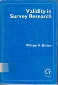 William A. Belson / Validity in Survey Research (Hardback) image