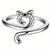 Adjustable Crochet Ring - Cat