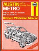 Haynes Manual: Austin MG &amp; Vanden Plas Metro: Owners Workshop Manual