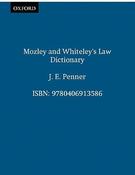 J. E. Penner / Mozley and Whiteley's Law Dictionary (Large Paperback) image