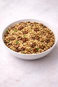 Orzo Pasta with Balsamic Glazed Mushroom, Bacon,Parmesan, Almond Salad