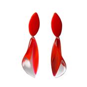 Acrylic Red Twist Earrings image